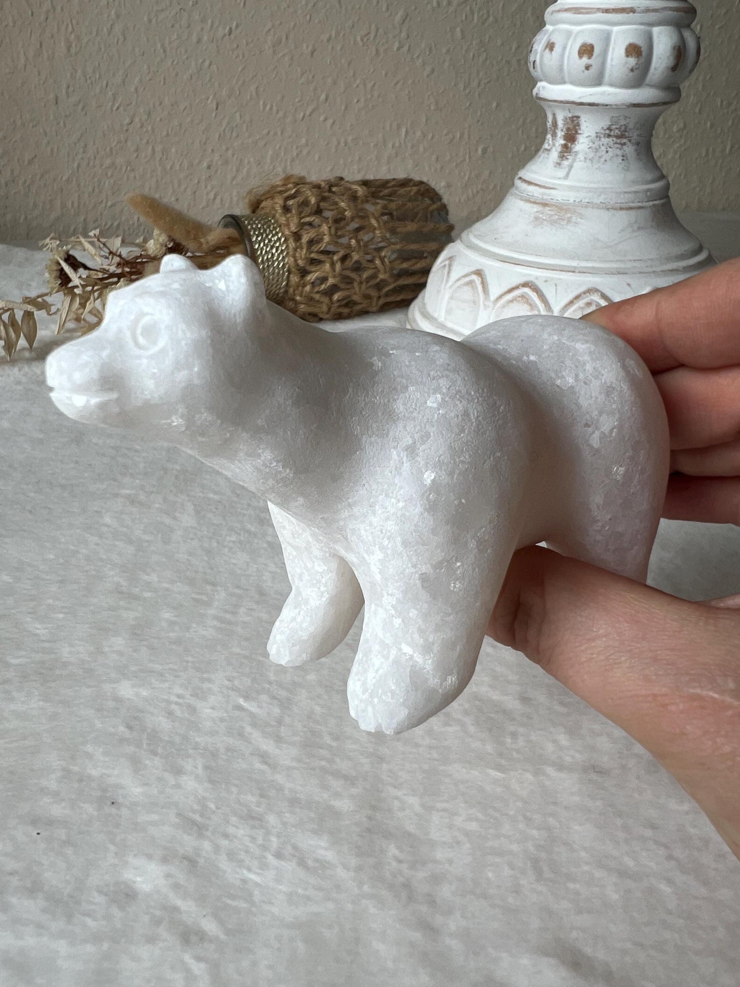Eisbären aus weißer Jade
