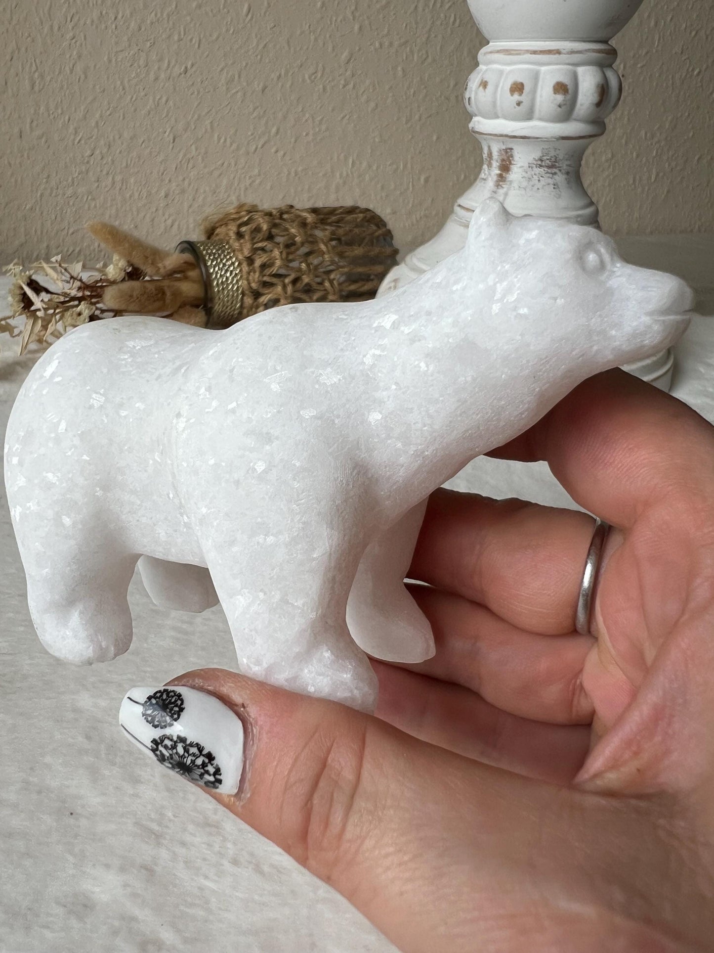 Eisbären aus weißer Jade