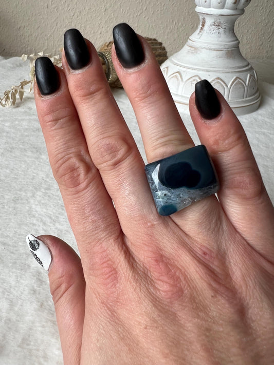 Achat Ringe grün,dunkel und hell