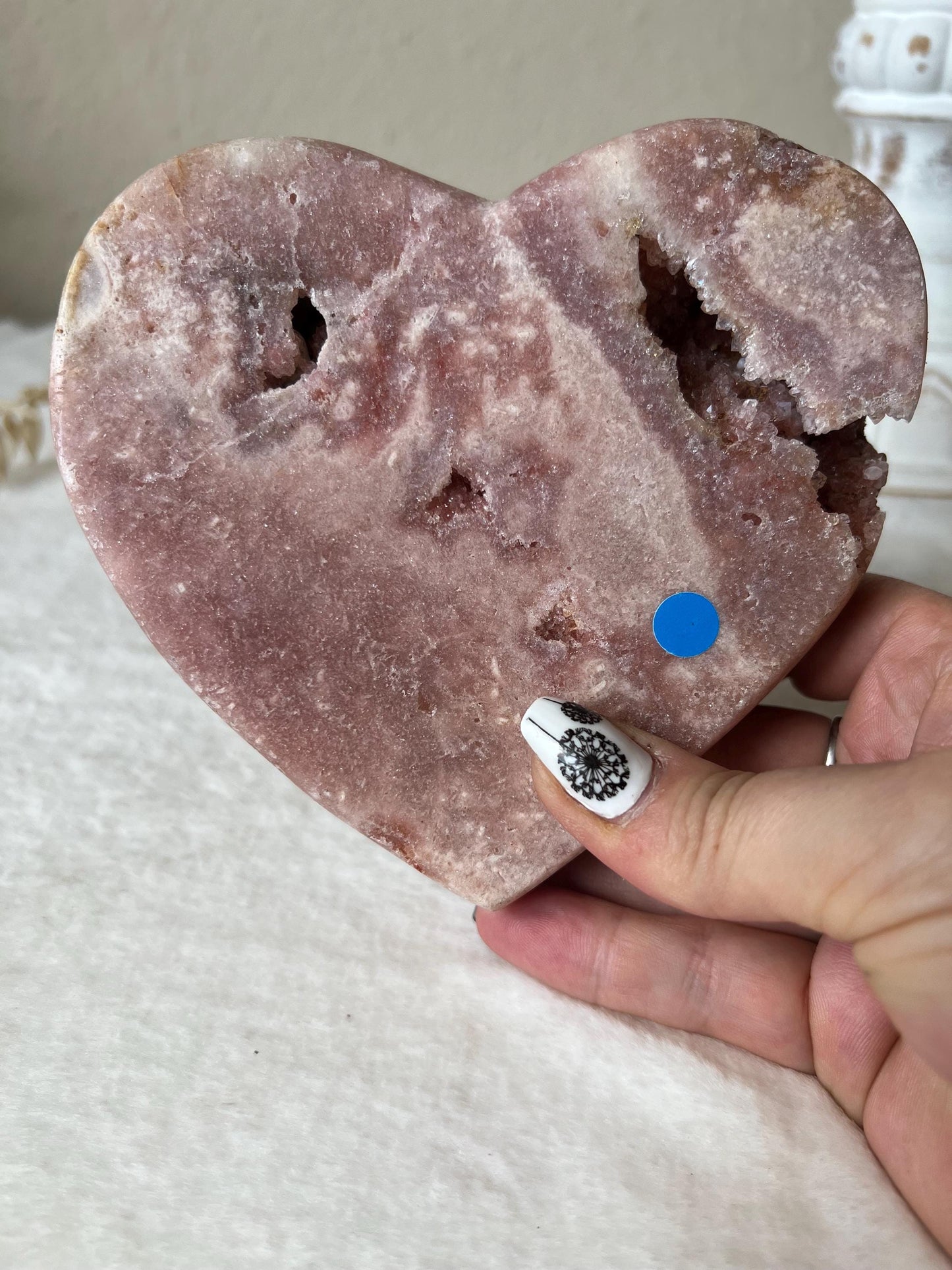 Pink Amethyst Herzen auf Halter