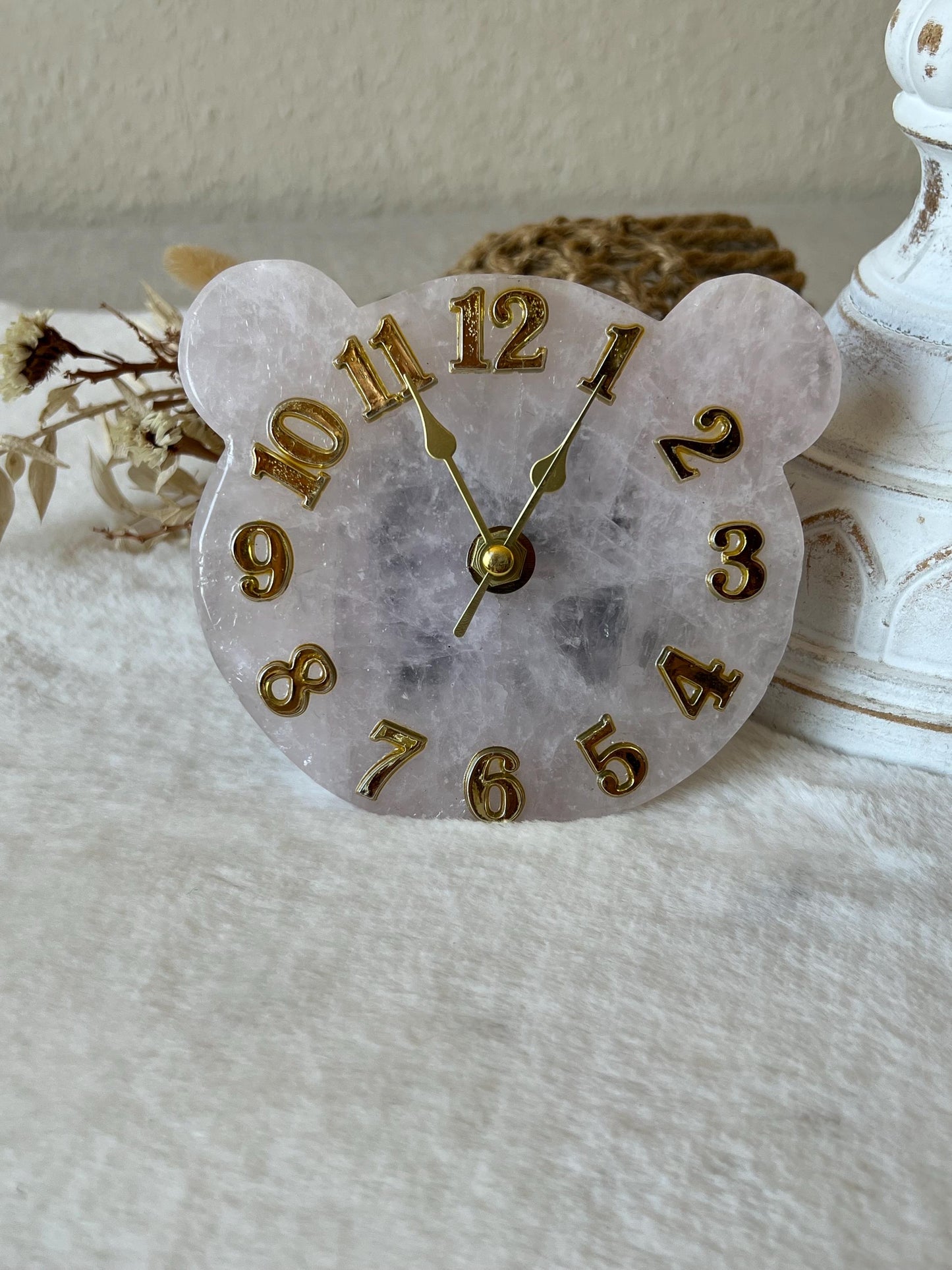Rosenquarz Teddy Uhr