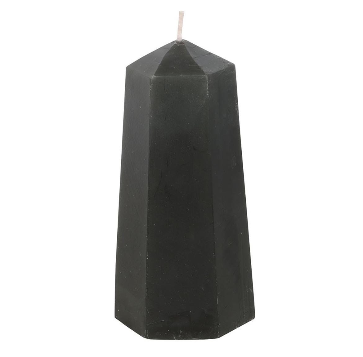 Protection Kerze mit Obsidian Rohstein