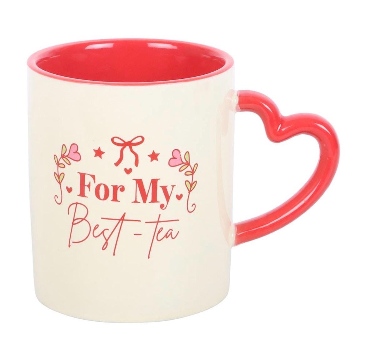 For My Best-Tea Mug | Bestie Tasse | Freundschaft Tasse | Herz Henkel Tasse | Geschenk für beste Freundin | Teetasse | Best Friend Gift