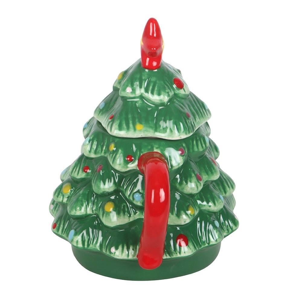 Weihnachtsbaum Tasse mit Deckel | Keramik Weihnachtstasse | Christmas Mug