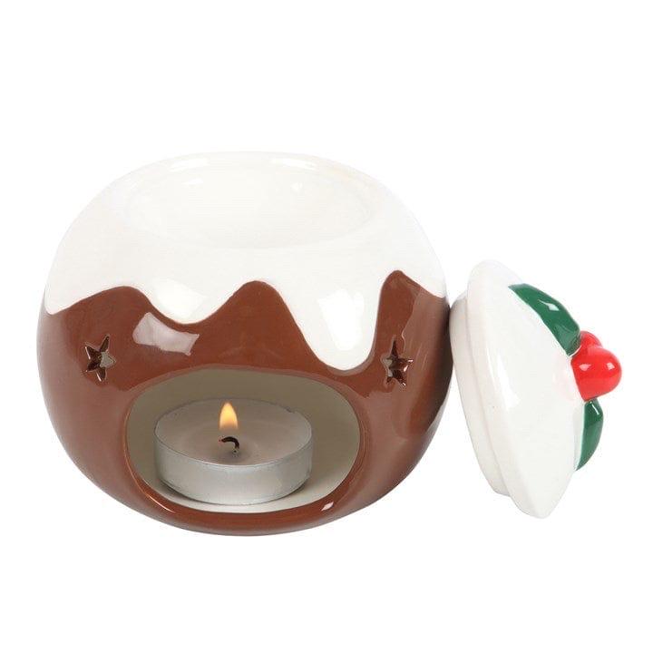 Weihnachts Pudding Ölbrenner | Duftlampe | Christmas Pudding Wax Melt Burner | Keramik Duftstövchen | Winterdeko & Weihnachtsgeschenk