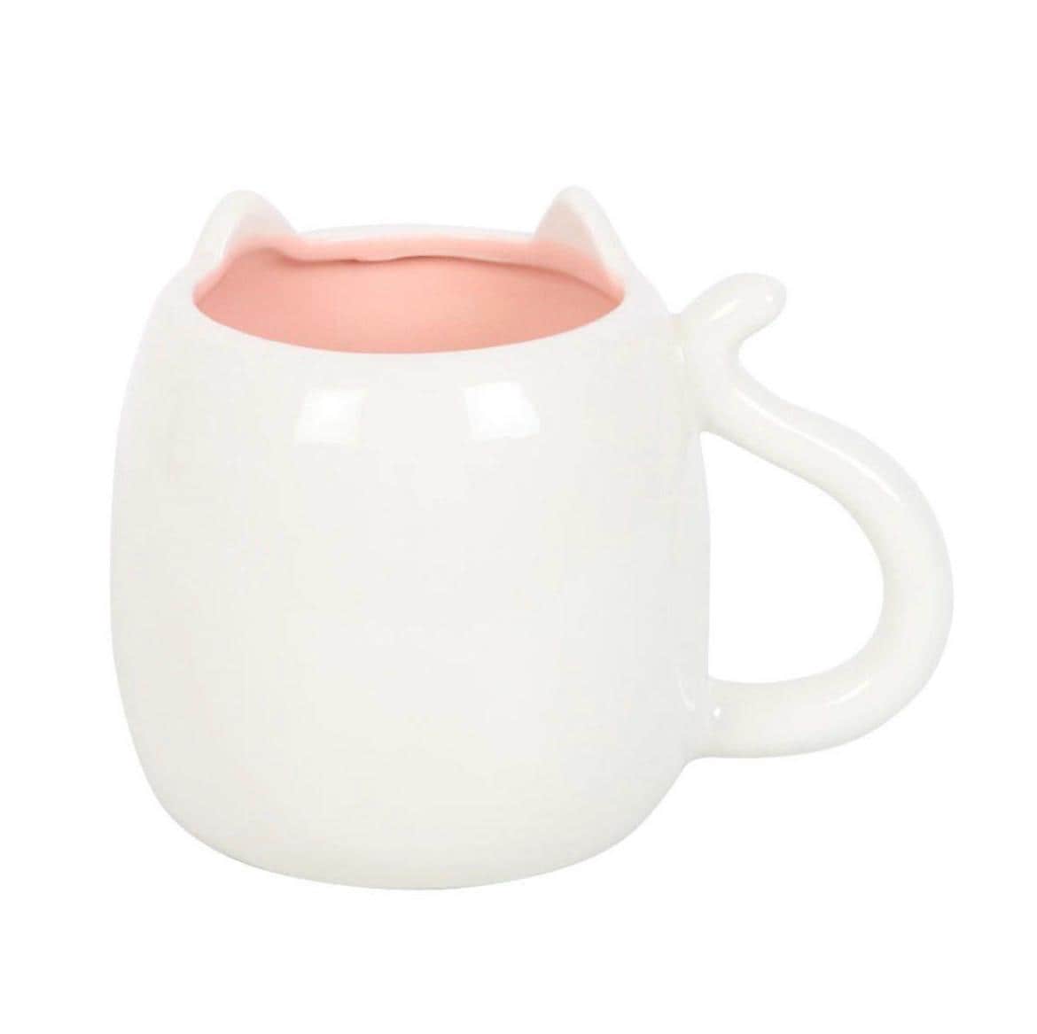 Niedliche Katzen-Tasse – 3D Keramiktasse mit Katzenschwanz-Henkel