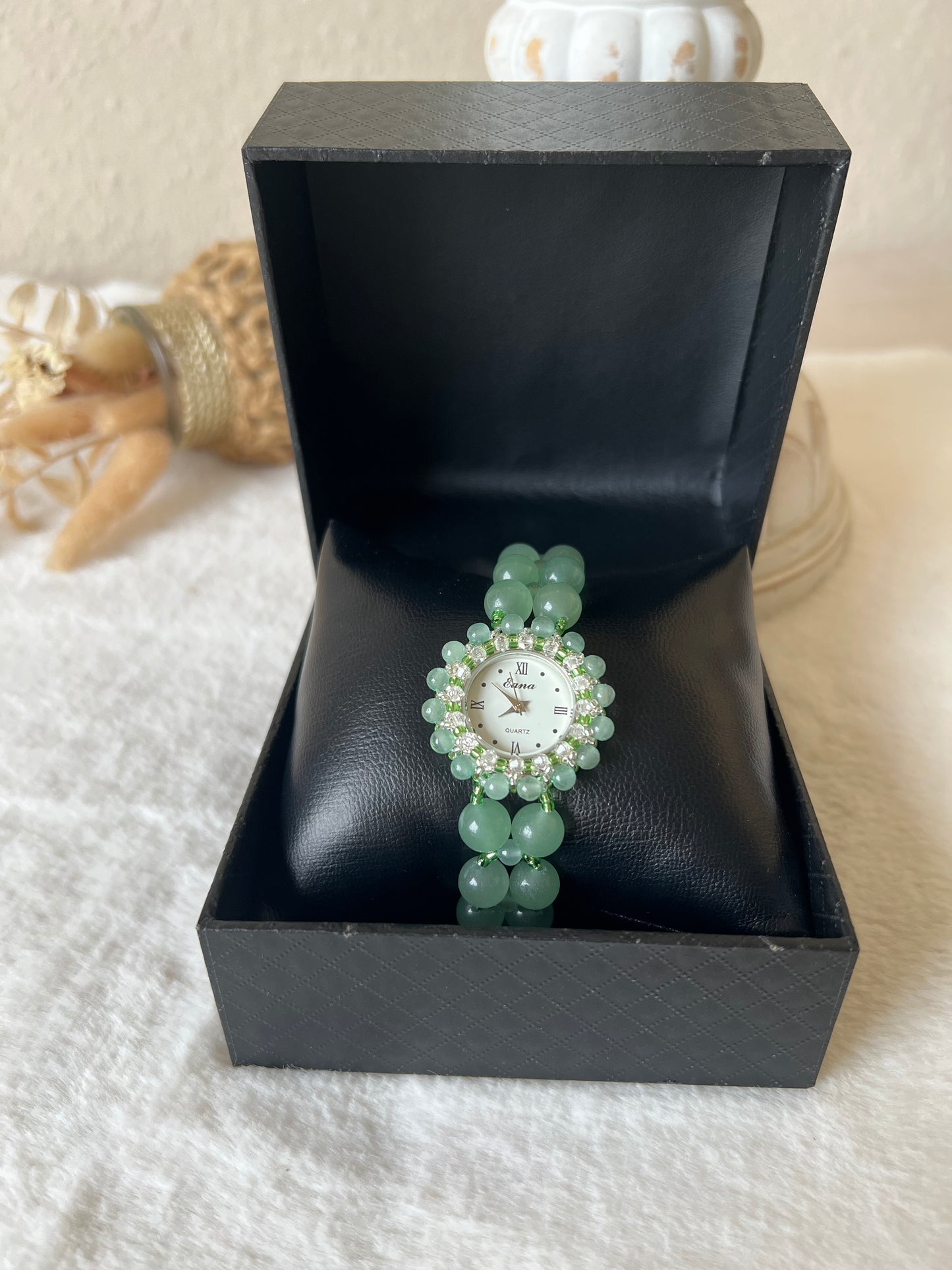 Edelstein Uhren Rosenquarz,Amethyst,Aventurin und Tigerauge