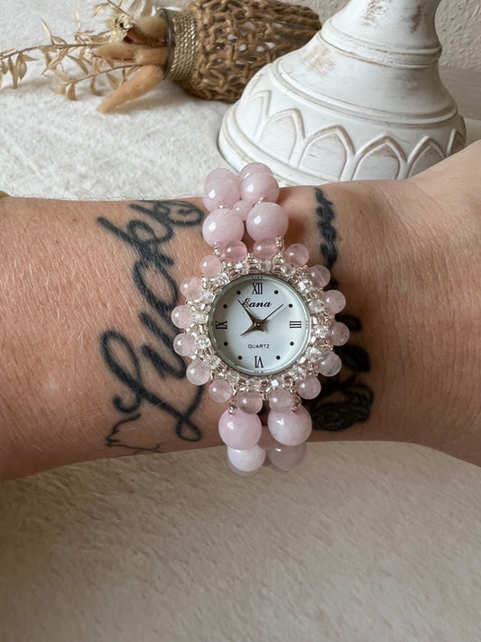 Edelstein Uhren Rosenquarz,Amethyst,Aventurin und Tigerauge