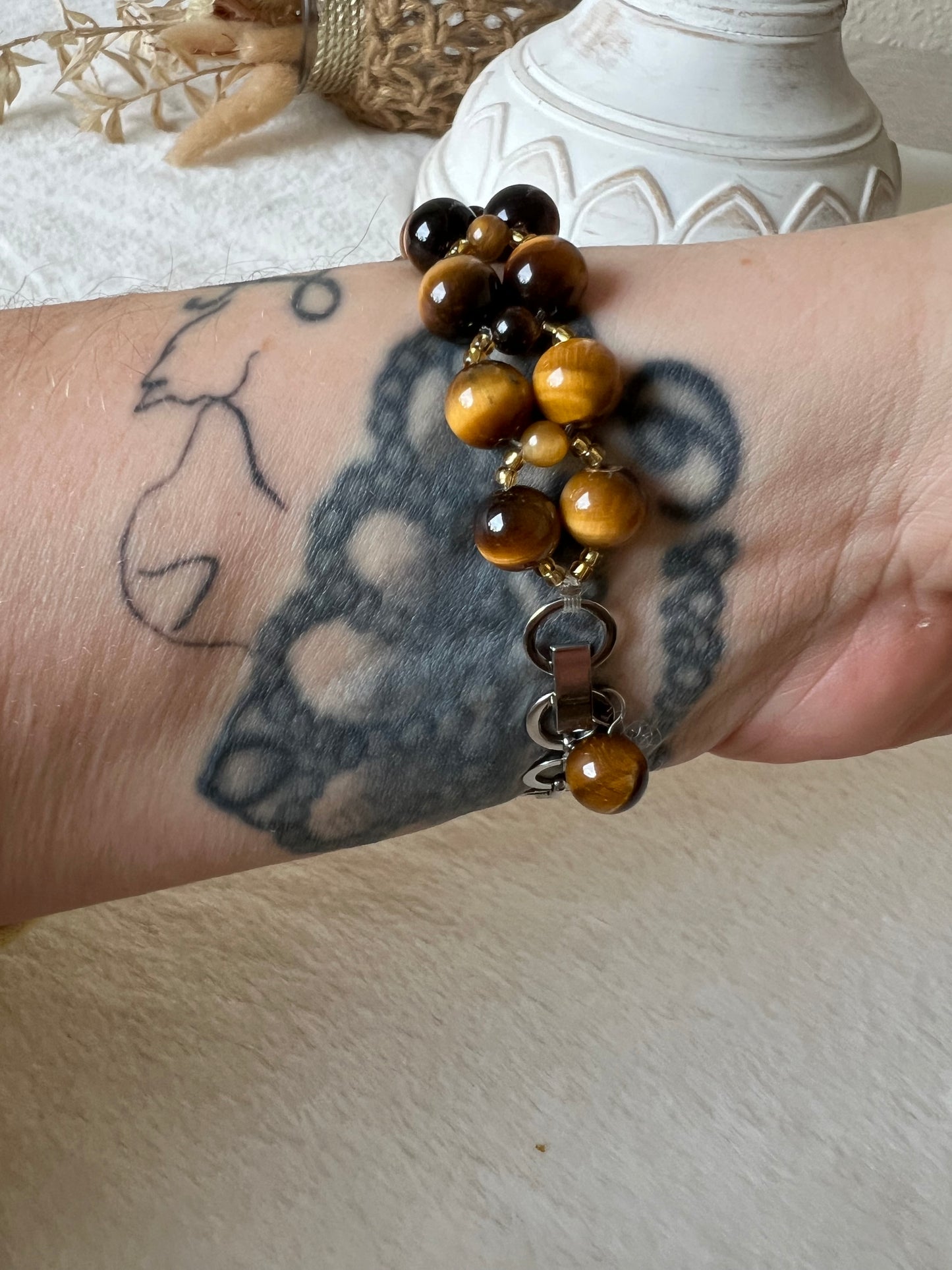 Edelstein Uhren Rosenquarz,Amethyst,Aventurin und Tigerauge