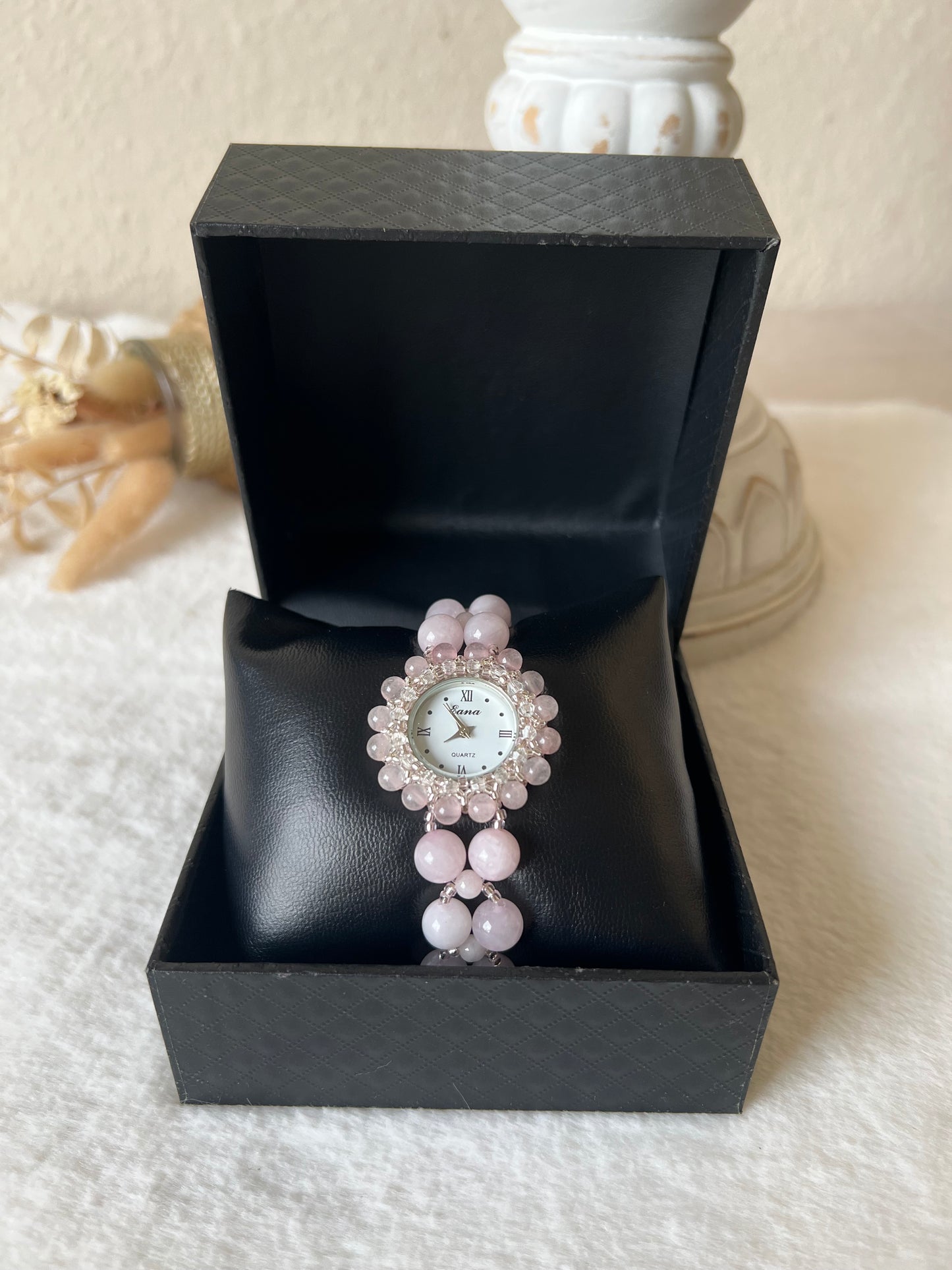 Edelstein Uhren Rosenquarz,Amethyst,Aventurin und Tigerauge