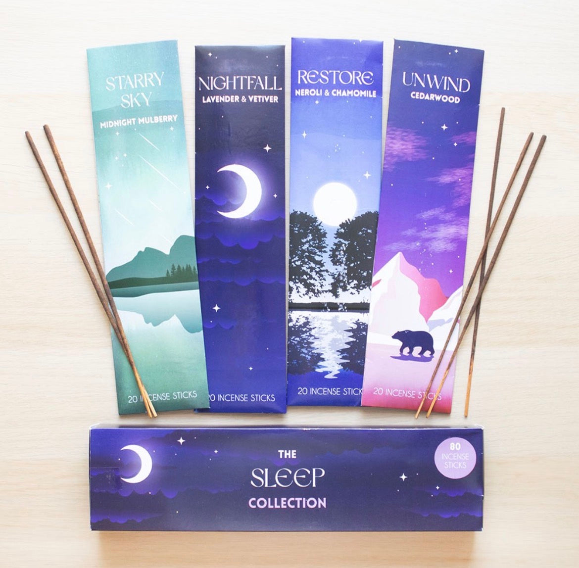 The Sleep Collection Räucherstäbchen Geschenkset – 80 Räucherstäbchen