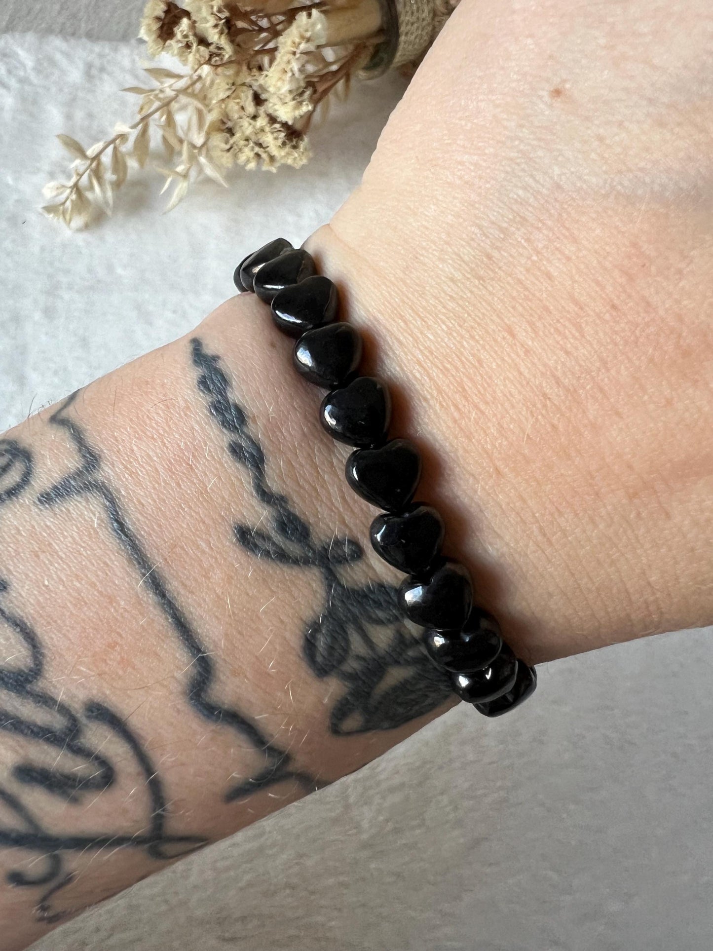 Shungit Herz Armband