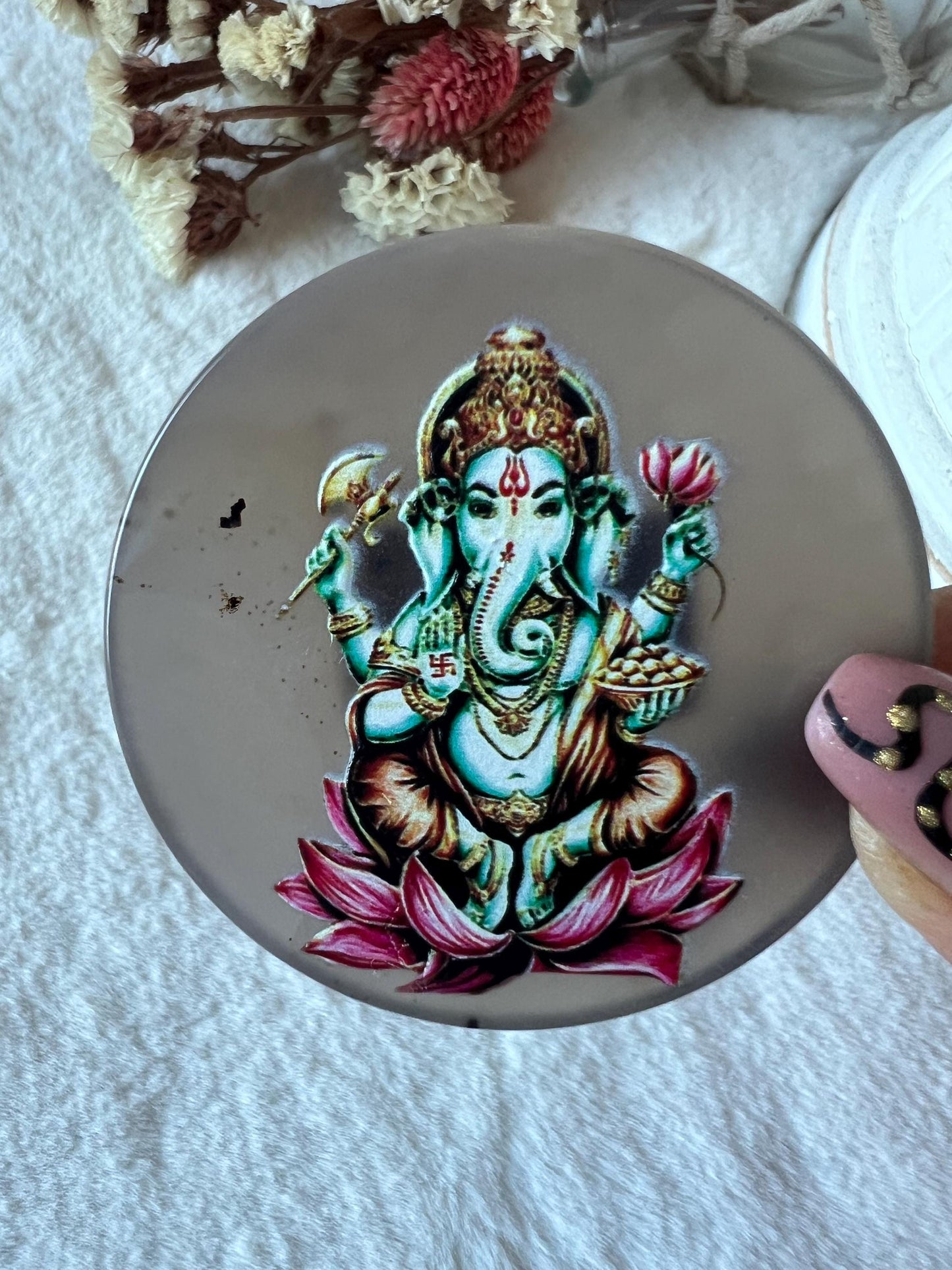 Achatscheibe mit Ganesha