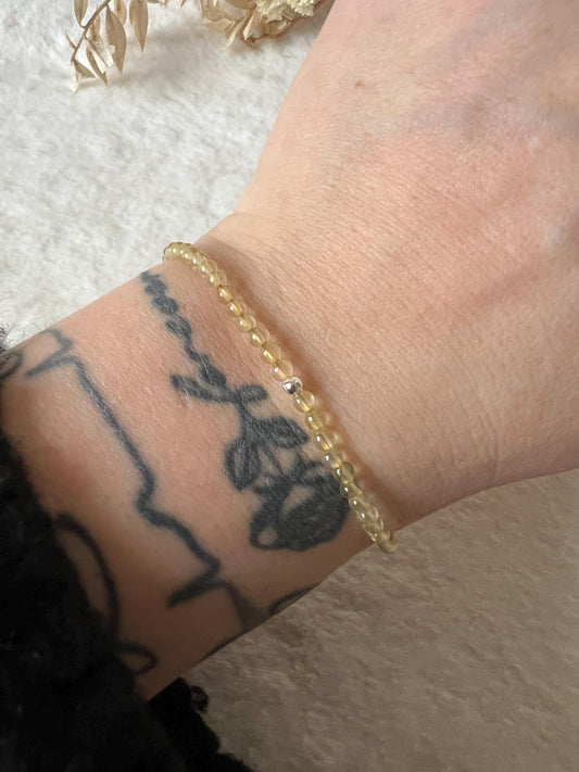 Citrin Armband silberfarben grössenverstellbar