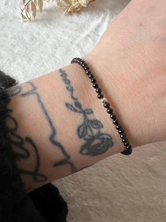 Turmalin Armband silberfarben grössenverstellbar