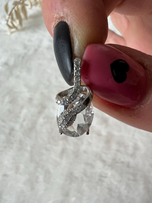 Bergkristall Schlangen Kettenanhänger 925 Silber