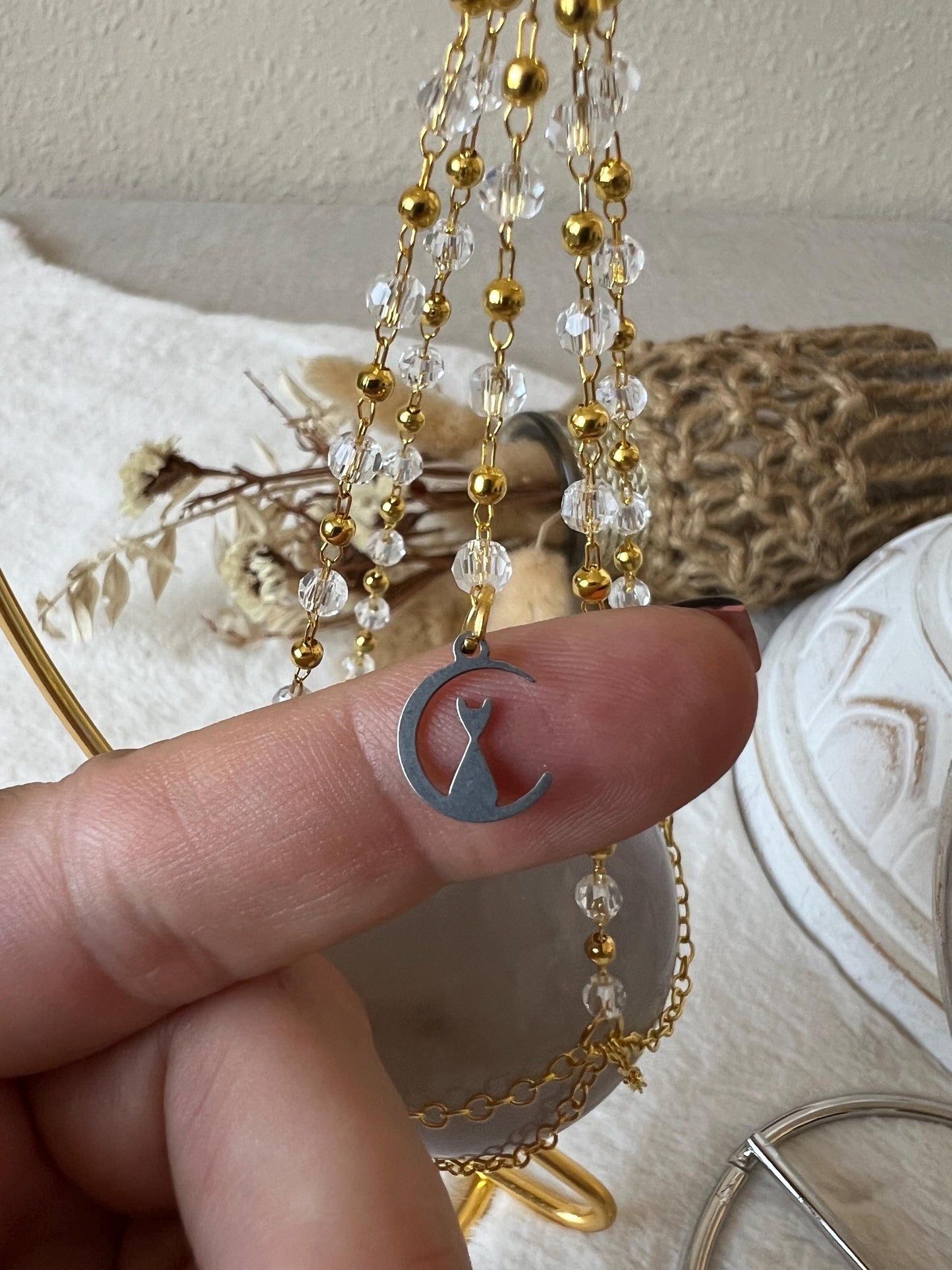 Hängender Kugelhalter Gold und Silber