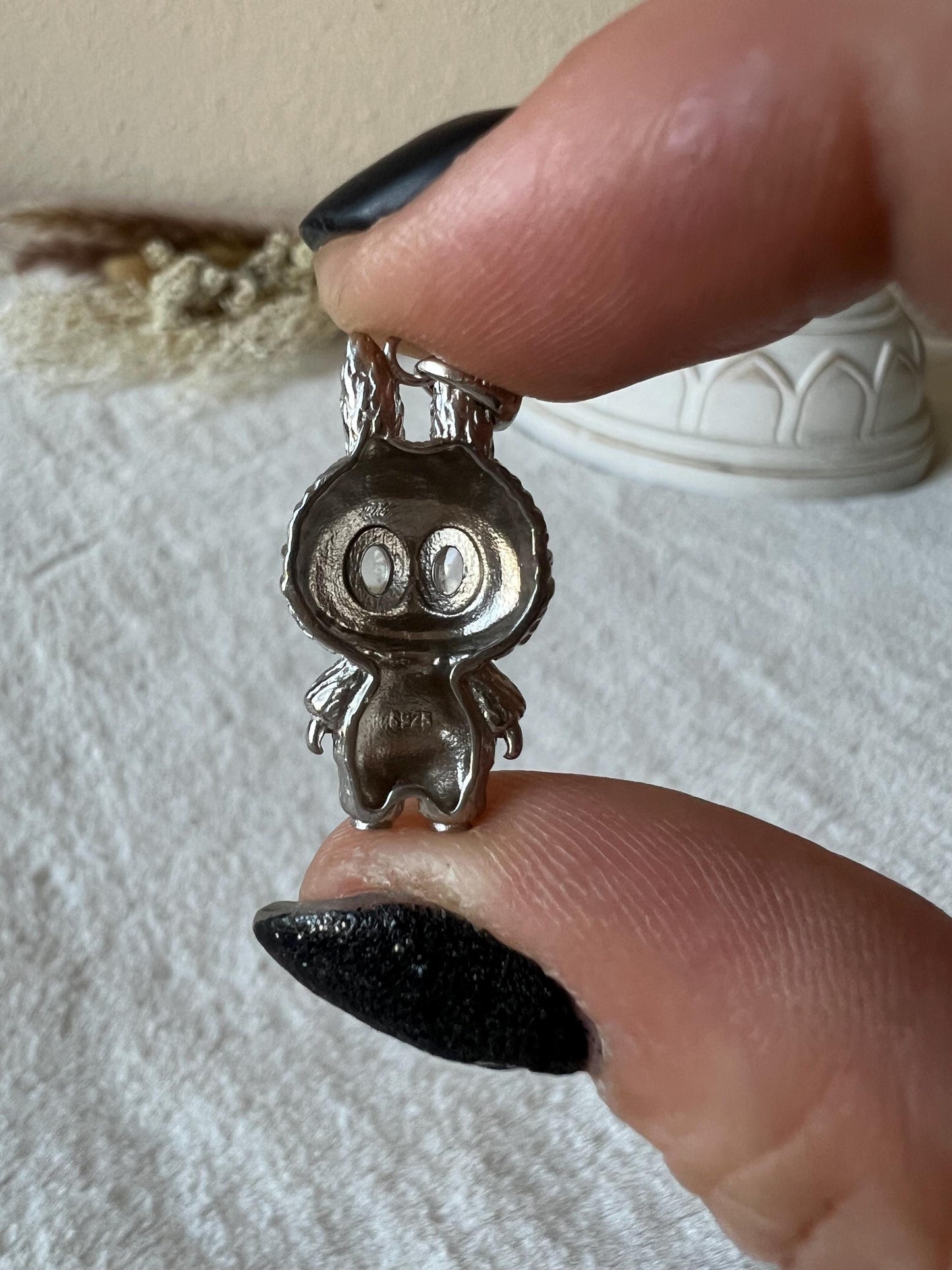 Tansanit,Citrin,Granat,Mondstein Labubsi Kettenanhänger 925 Silber