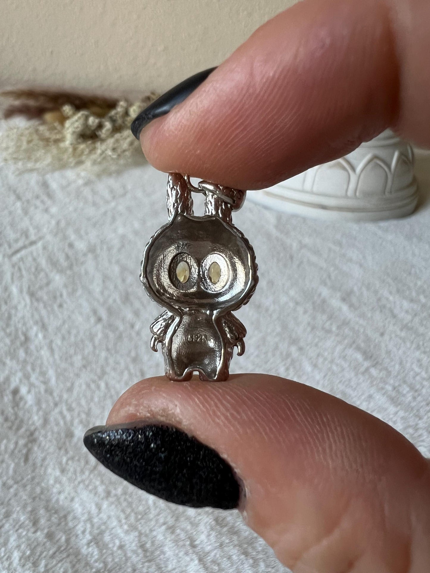 Tansanit,Citrin,Granat,Mondstein Labubsi Kettenanhänger 925 Silber