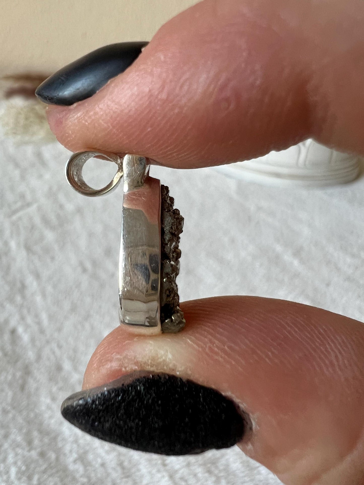 Pyrit Kettenanhänger verschiedene Designs 925 Silber