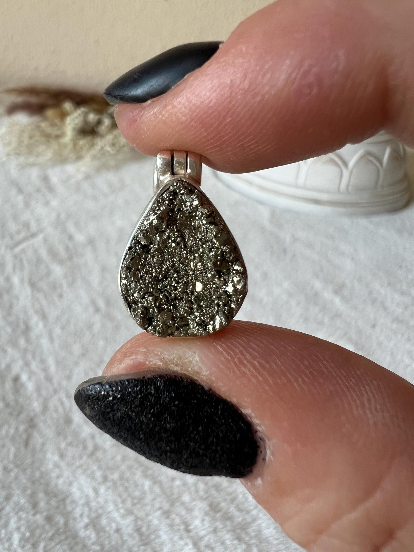 Pyrit Kettenanhänger verschiedene Designs 925 Silber