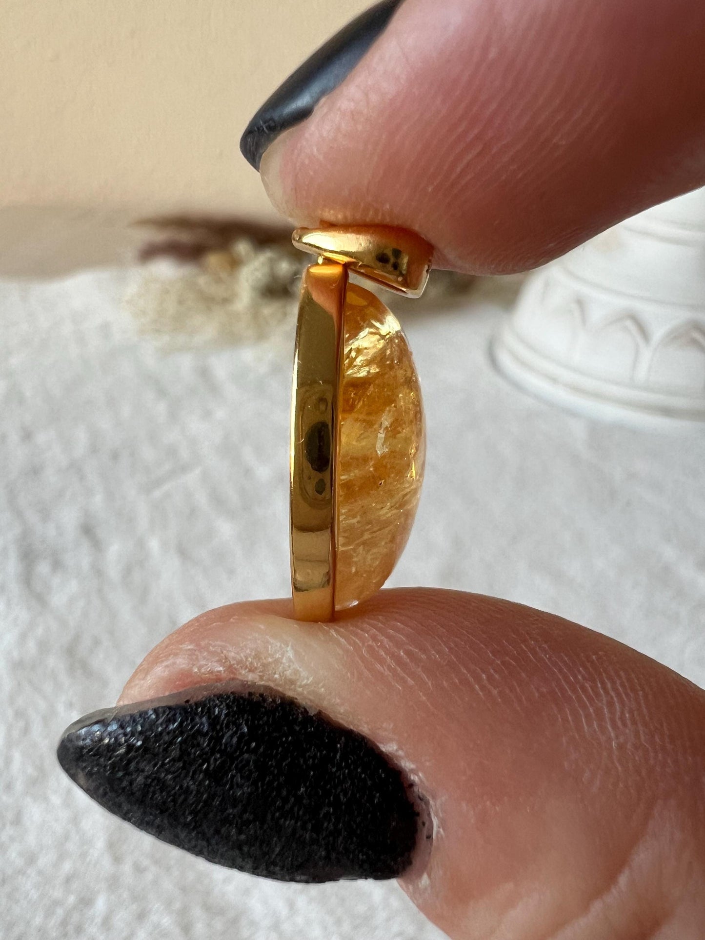 Citrin Kettenanhänger 925 Silber/18k vergoldet