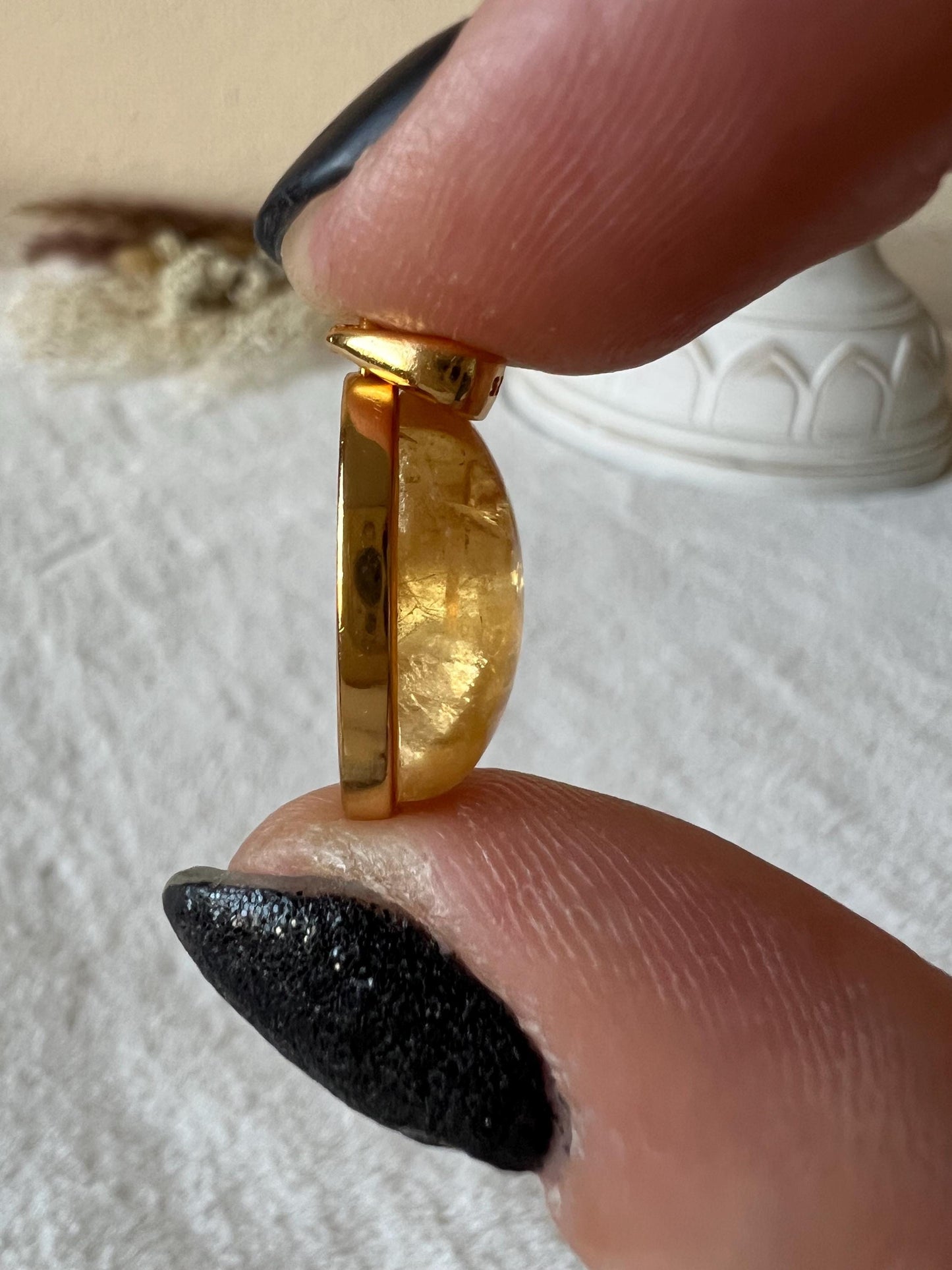 Citrin Kettenanhänger 925 Silber/18k vergoldet