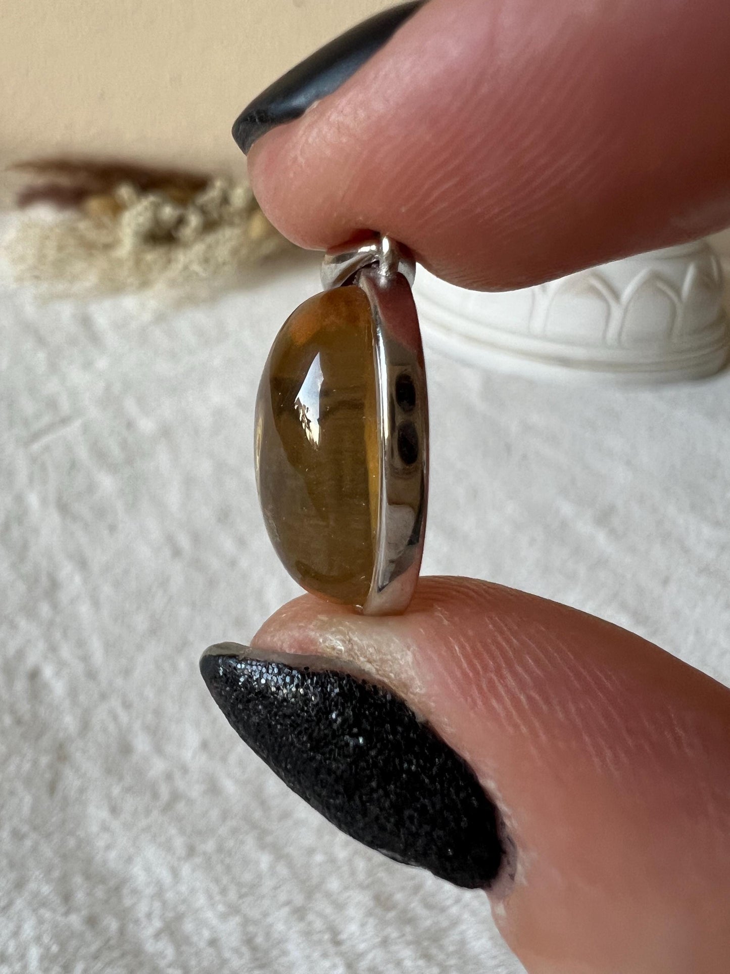 Citrin Kettenanhänger 925 Silber