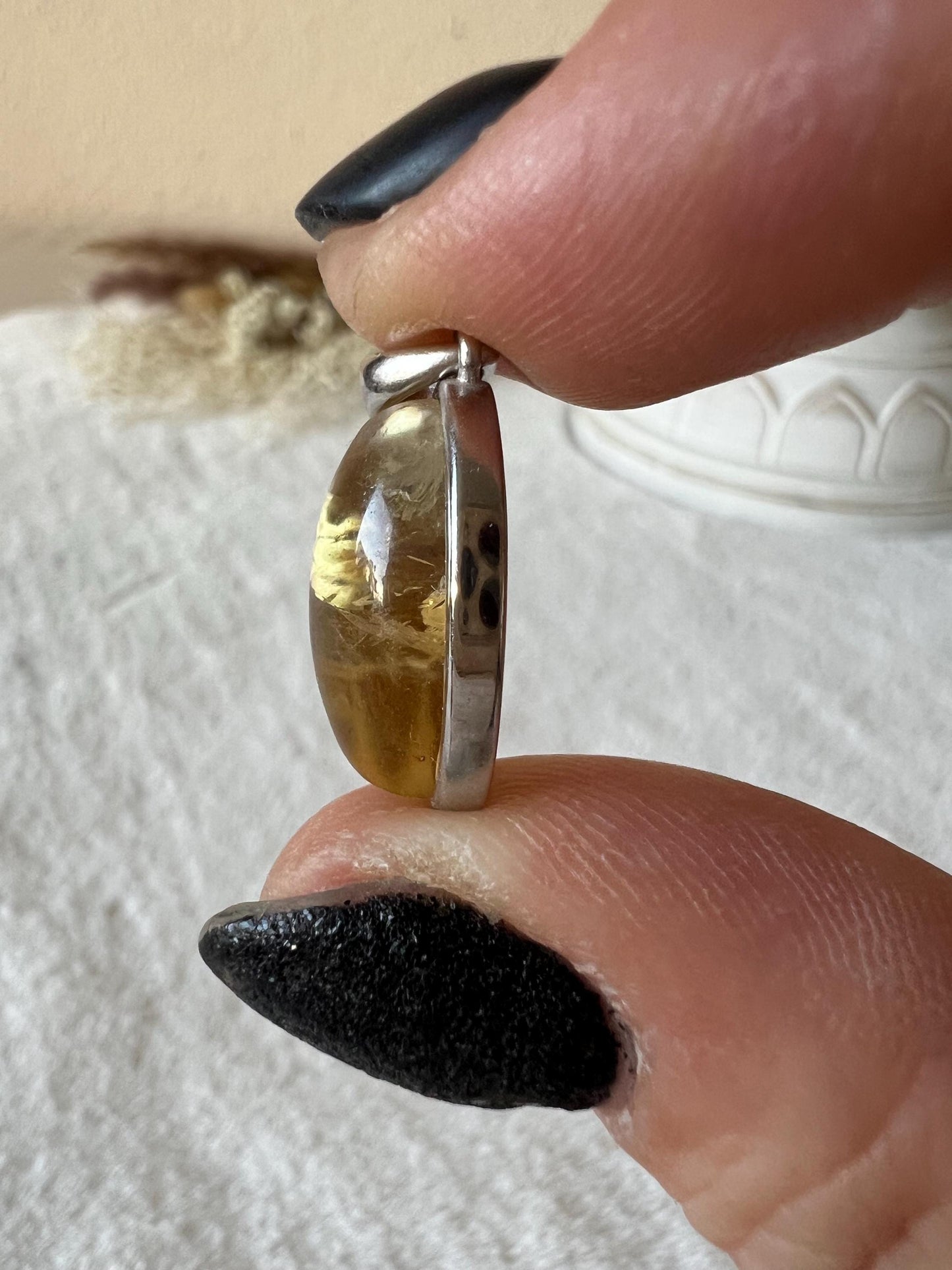 Citrin Kettenanhänger 925 Silber