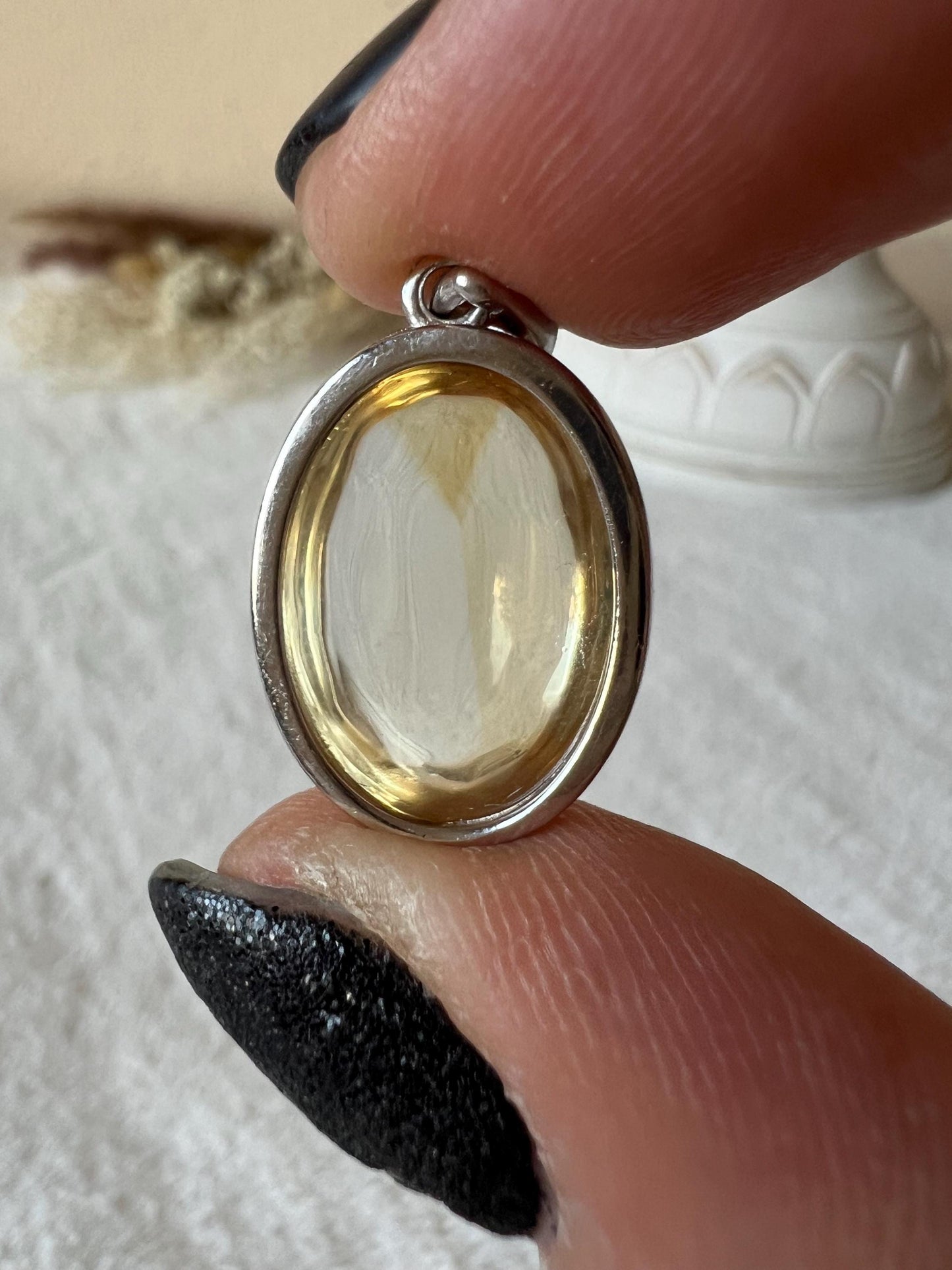 Citrin Kettenanhänger 925 Silber