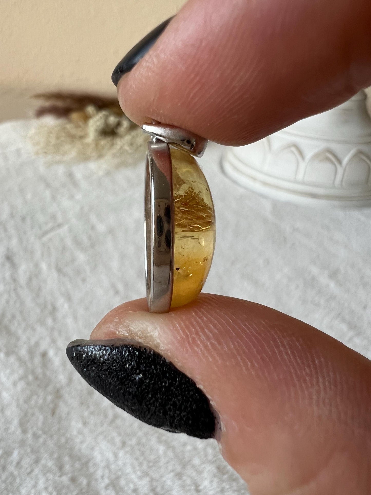 Citrin Kettenanhänger 925 Silber