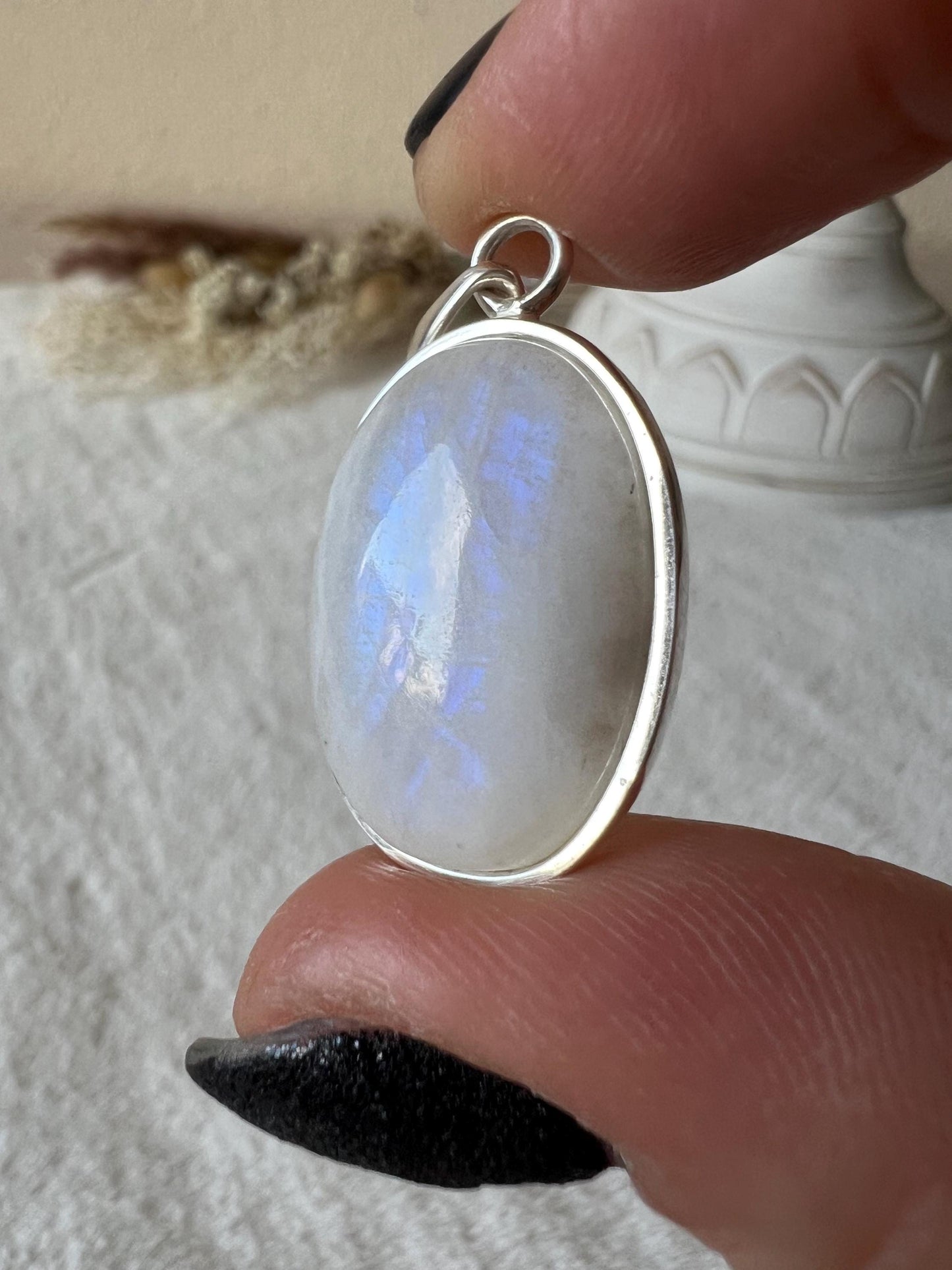 Mondstein Kettenanhänger 925 Silber