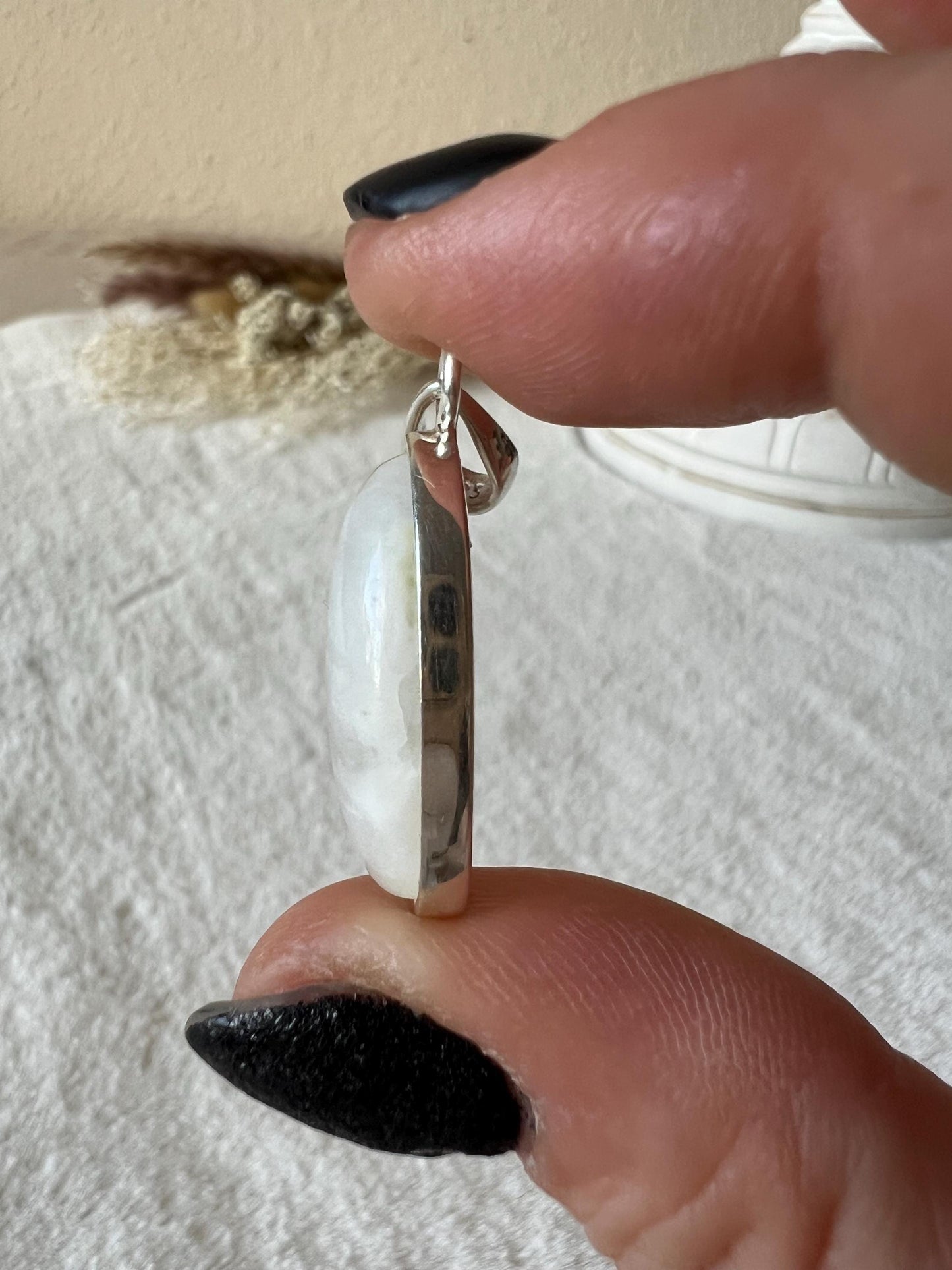 Mondstein Kettenanhänger 925 Silber