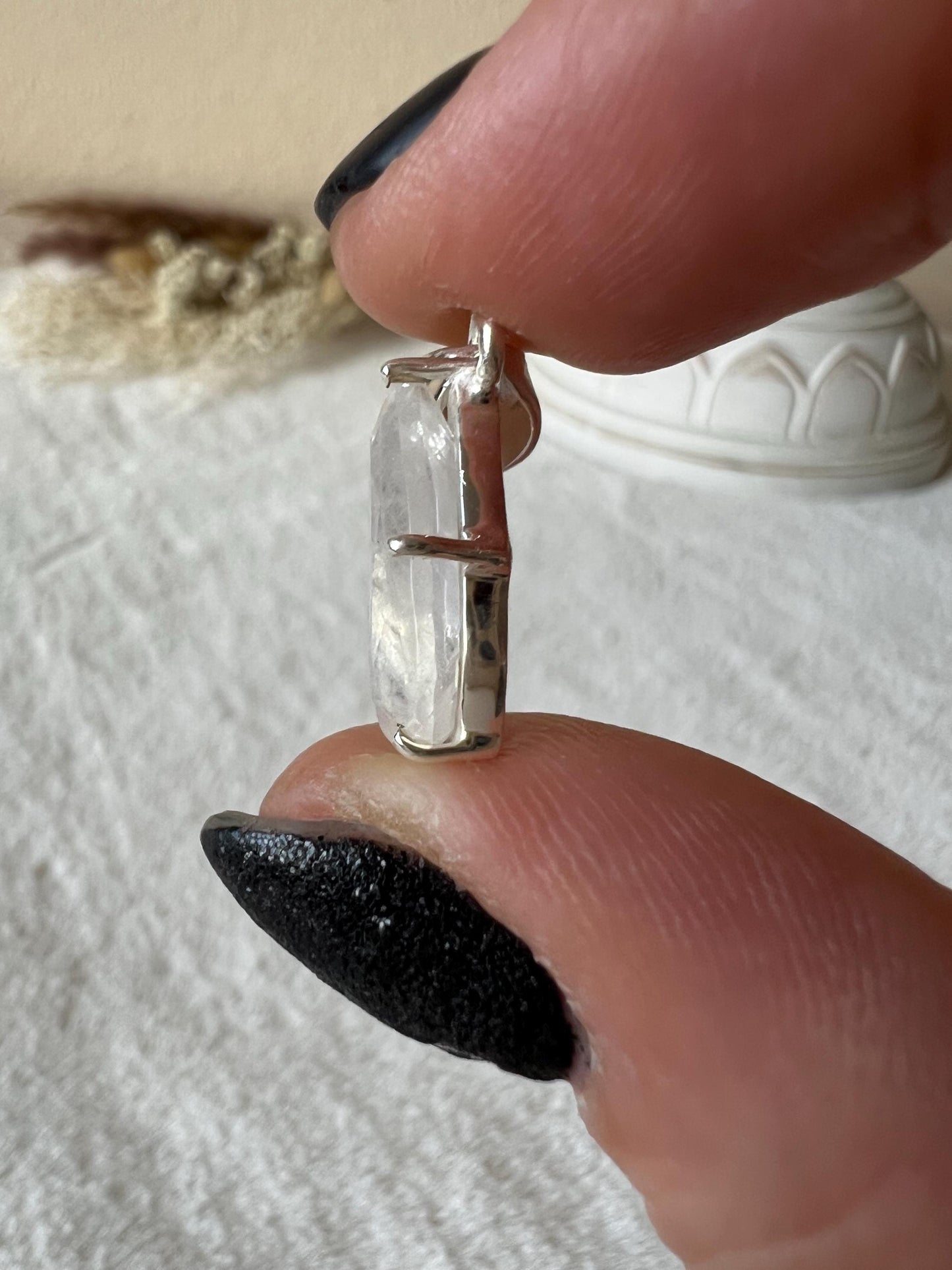 Mondstein Kettenanhänger 925 Silber klein