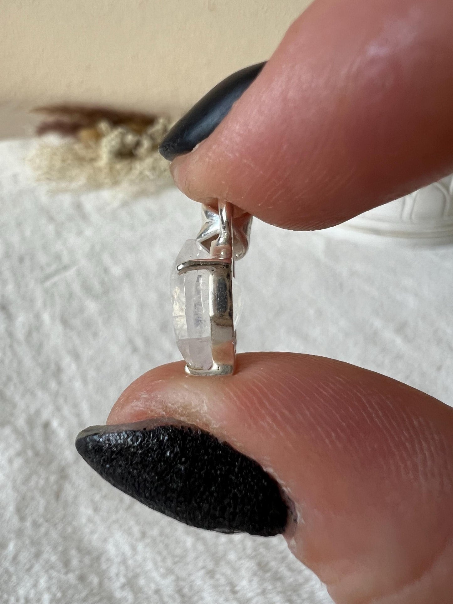 Mondstein Kettenanhänger 925 Silber klein