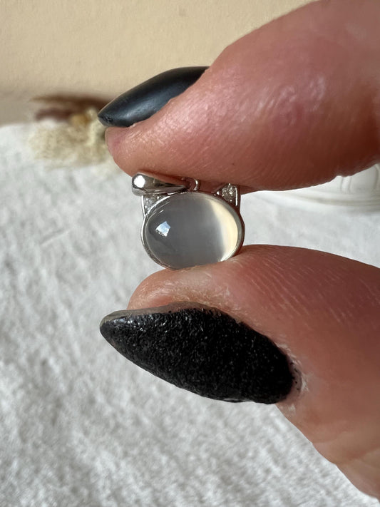 Mondstein Katzen Kettenanhänger 925 Silber