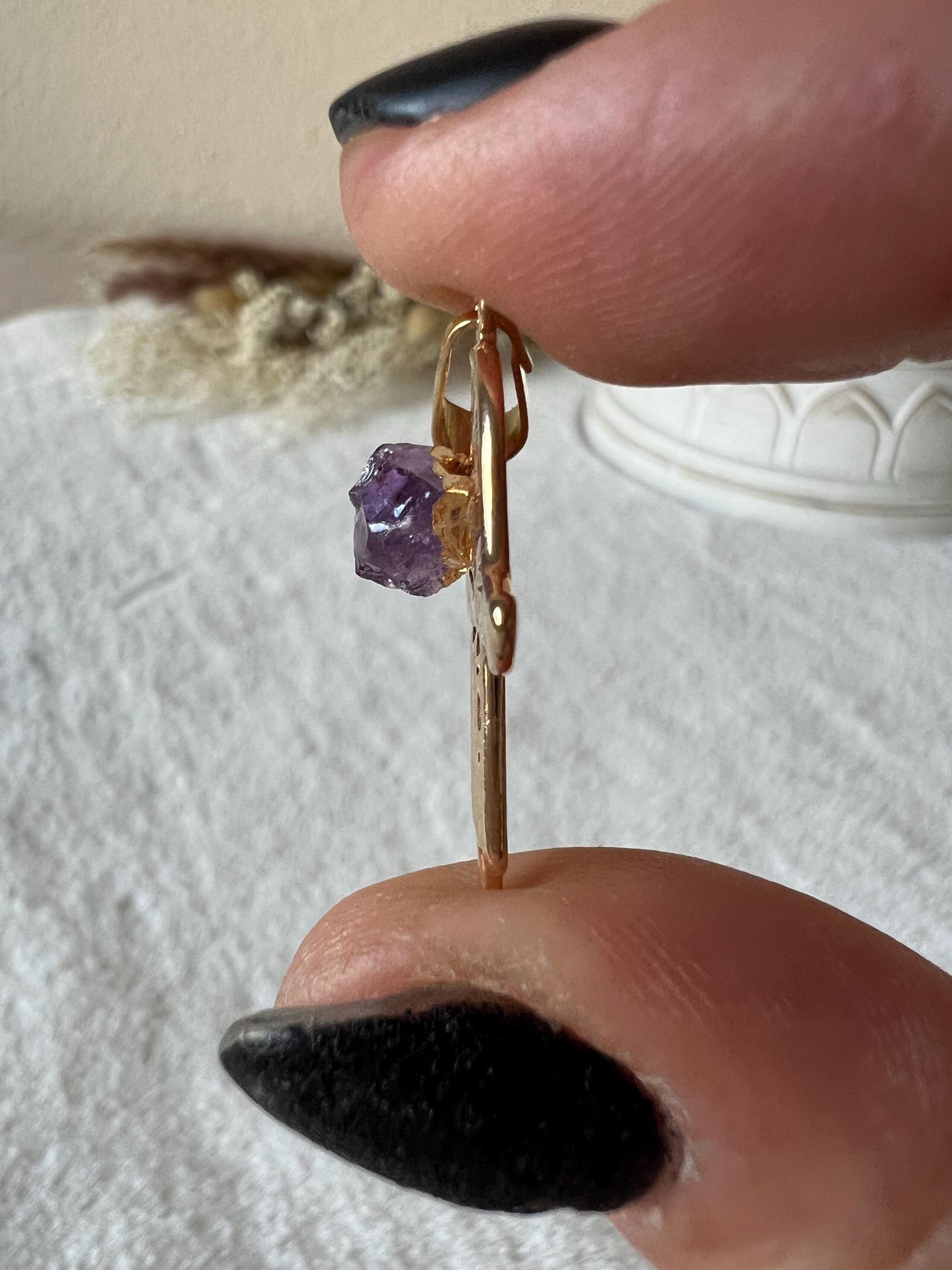Amethyst Hamsahand Kettenanhänger Gold galvanisiert
