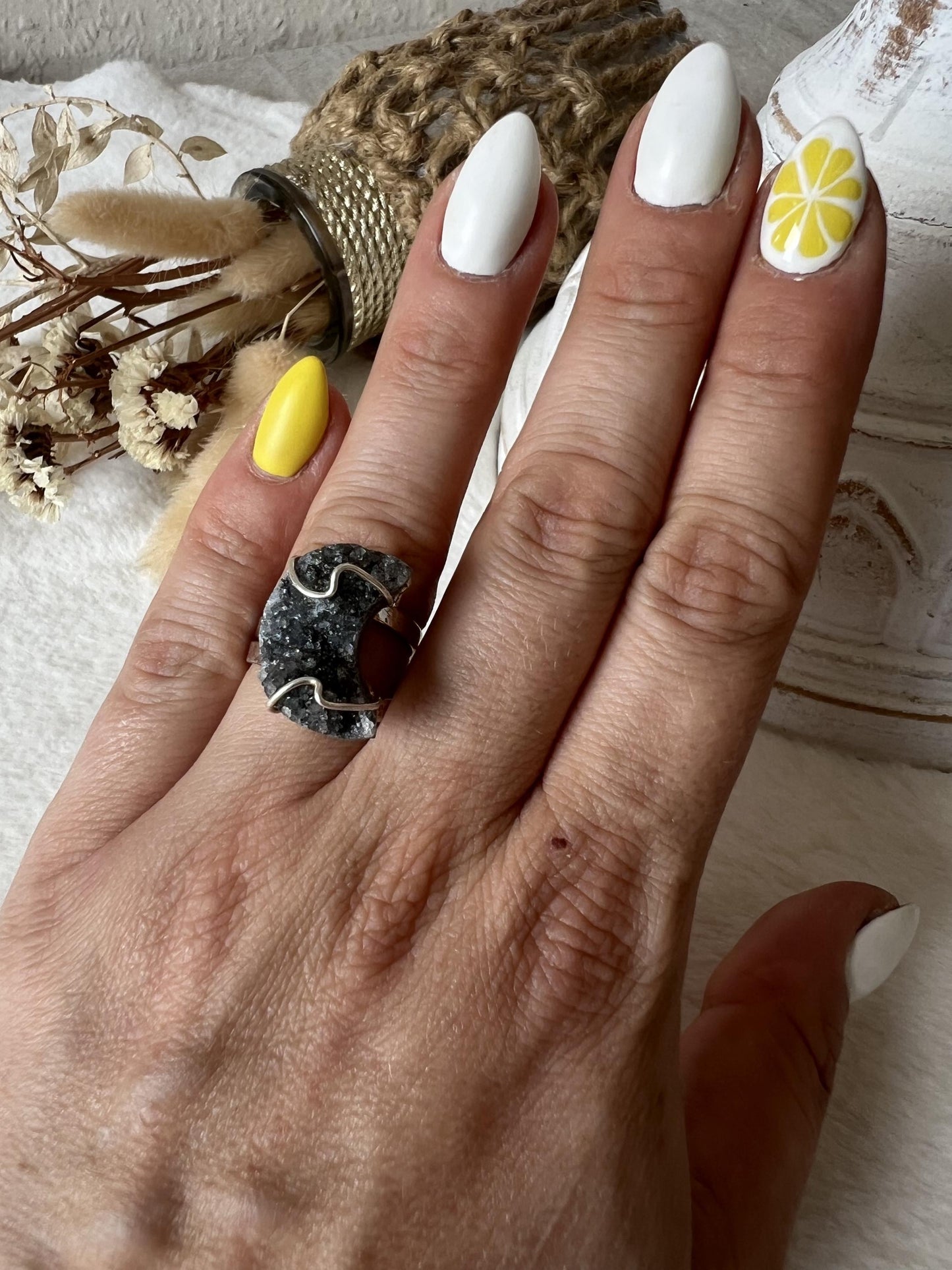 Amethyst-Monde Ringe – Regenbogen Amethyst aus Uruguay