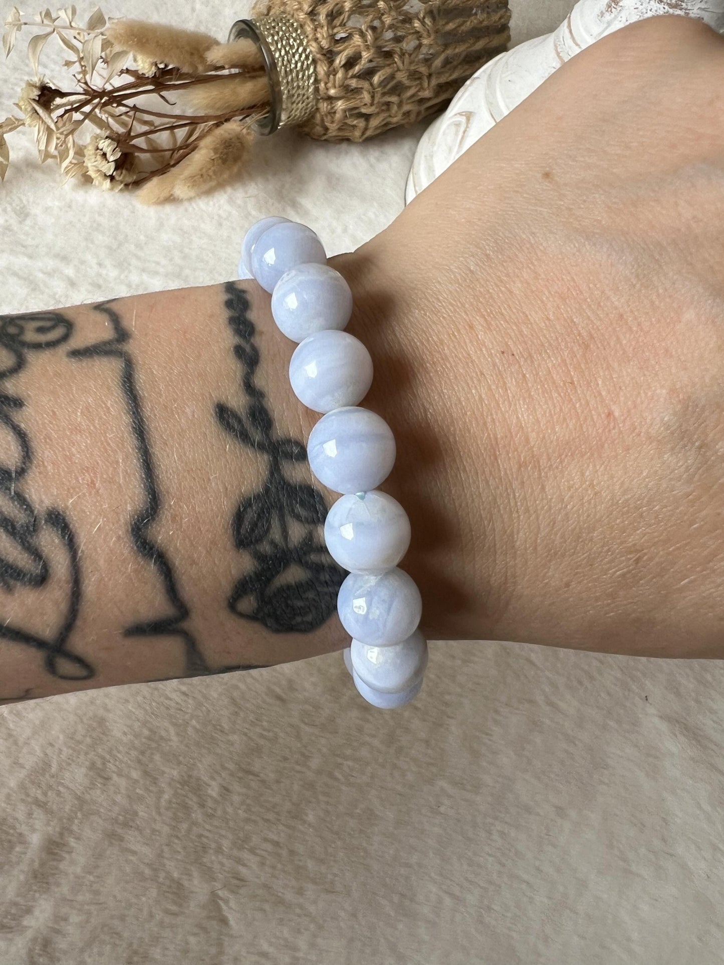 Blue Lace Achat Armband 6mm & 11mm