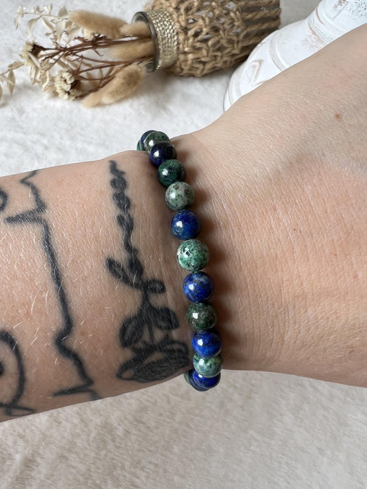 Azurit-, Malachit, Chrysokoll Armband 6mm