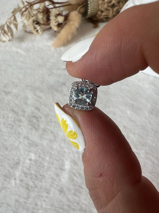 Blauer Topas Kettenanhänger 925er Silber