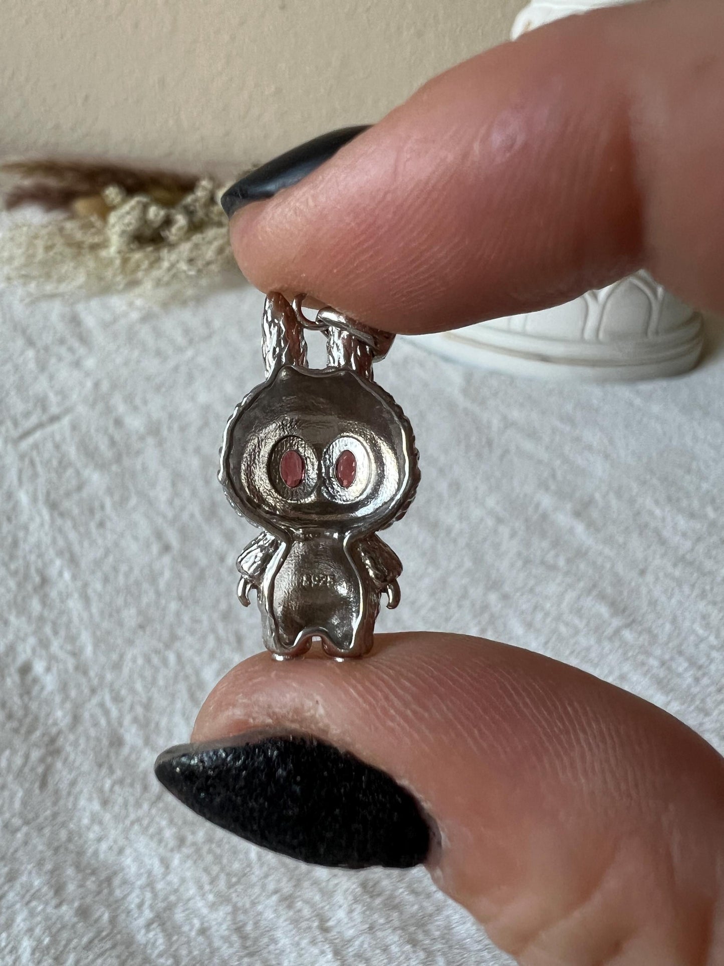 Tansanit,Citrin,Granat,Mondstein Labubsi Kettenanhänger 925 Silber