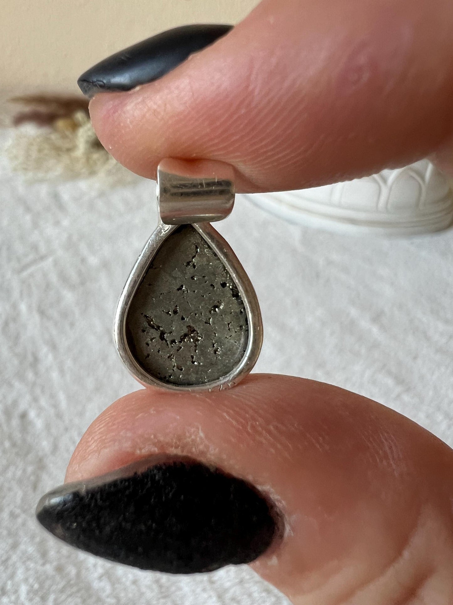 Pyrit Kettenanhänger verschiedene Designs 925 Silber