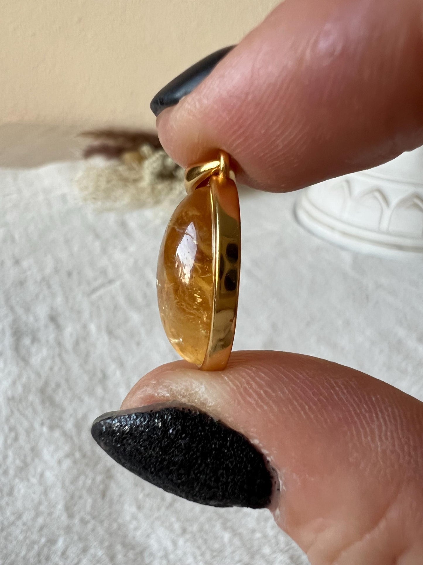 Citrin Kettenanhänger 925 Silber/18k vergoldet