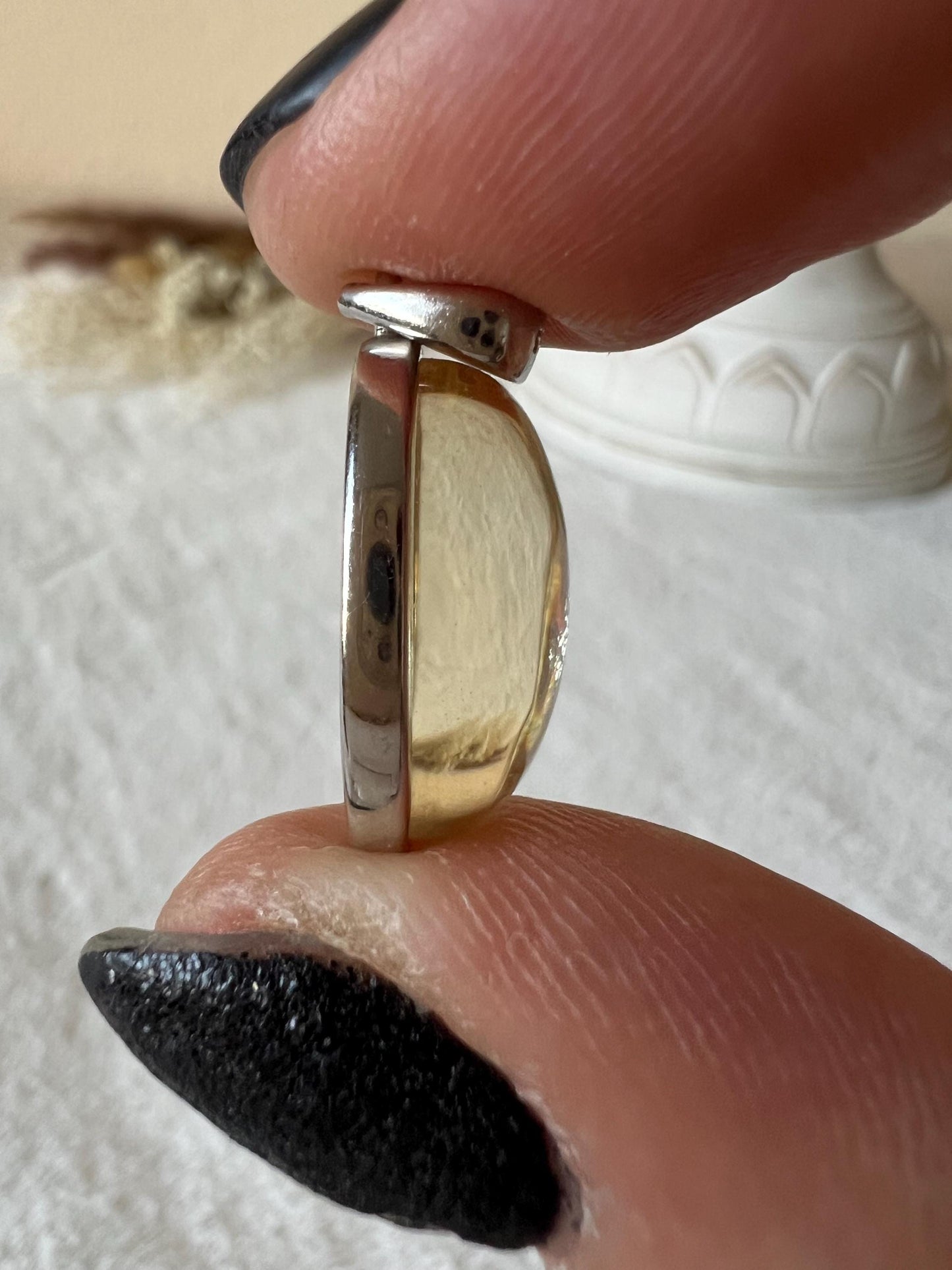 Citrin Kettenanhänger 925 Silber