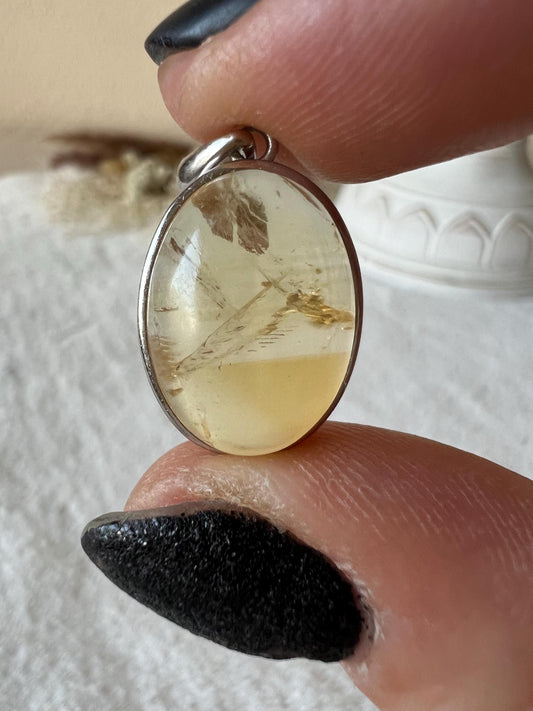 Citrin Kettenanhänger 925 Silber