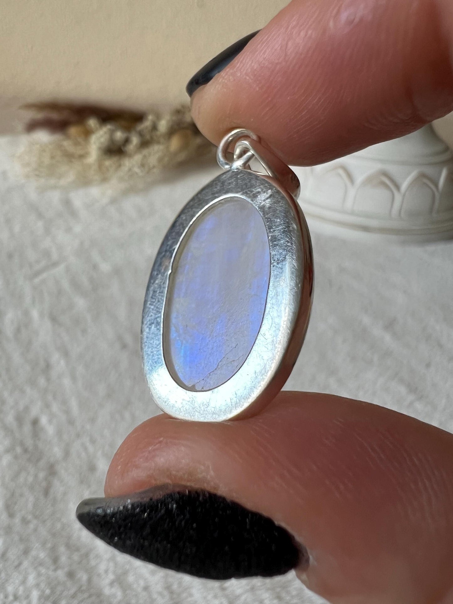 Mondstein Kettenanhänger 925 Silber