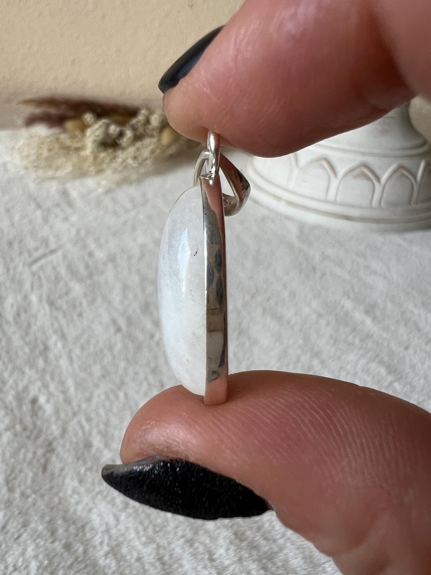 Mondstein Kettenanhänger 925 Silber