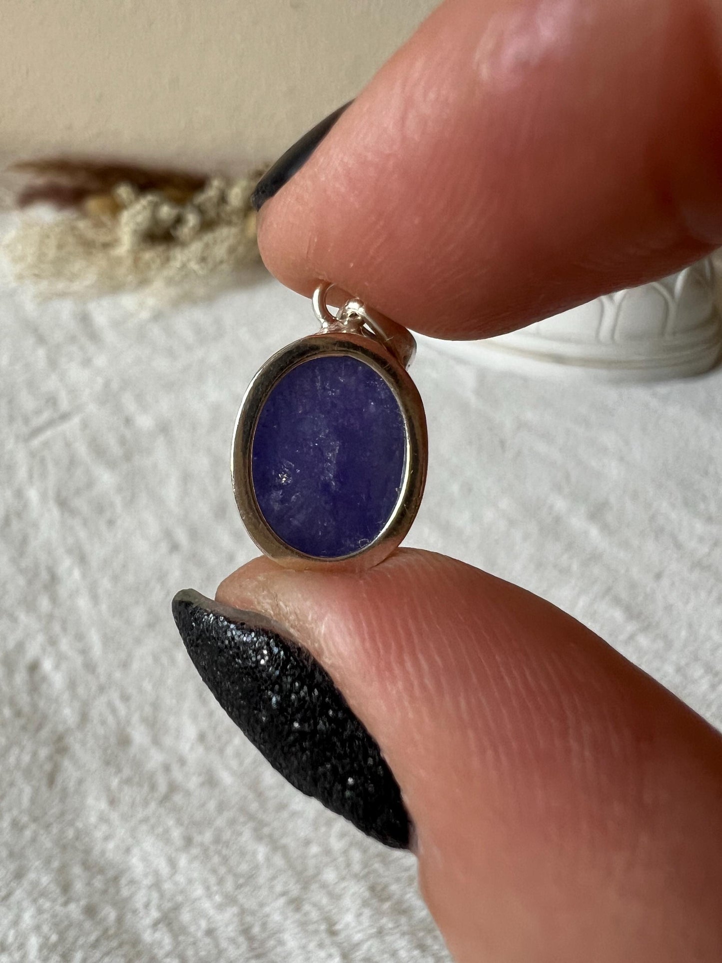 Tansanit Kettenanhänger 925 Silber