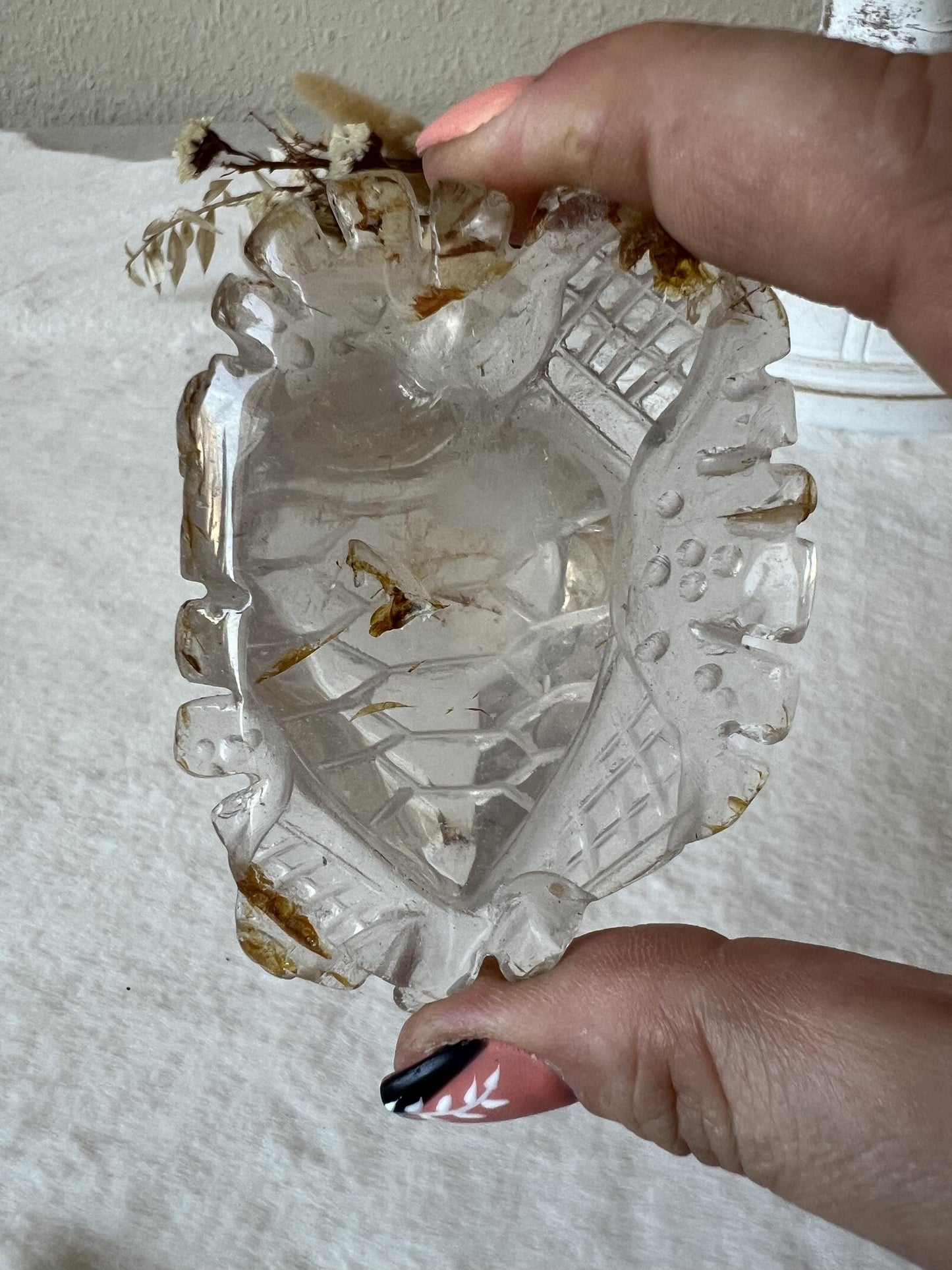 Edelstein-Schildkröte aus Bergkristall mit Golden Healer